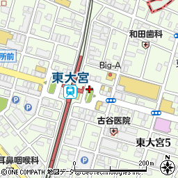 さいたま市営東大宮駅東口自転車駐車場周辺の地図