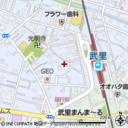 埼玉県春日部市大場381周辺の地図