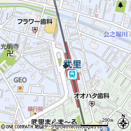 武里駅西口公衆トイレ周辺の地図
