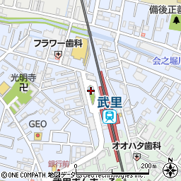 武里駅西口自動車駐車場周辺の地図