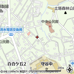 茨城県守谷市百合ケ丘周辺の地図