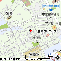 千葉県野田市宮崎64周辺の地図