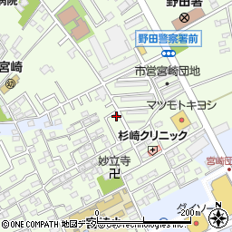 千葉県野田市宮崎79周辺の地図