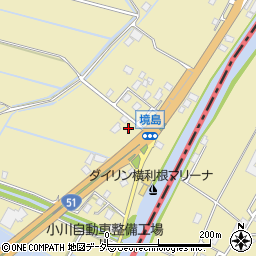 茨城県稲敷市境島周辺の地図
