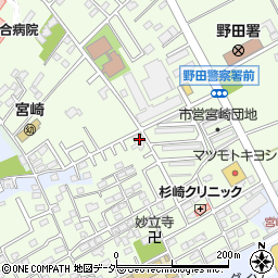 千葉県野田市宮崎77周辺の地図