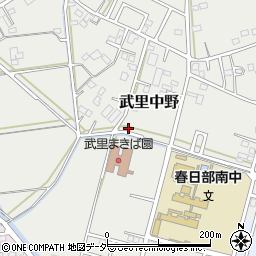 埼玉県春日部市武里中野318周辺の地図