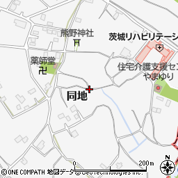 茨城県守谷市同地周辺の地図