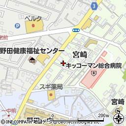千葉県野田市宮崎106周辺の地図
