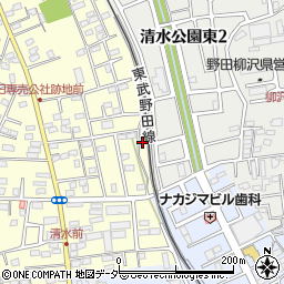 千葉県野田市清水290周辺の地図