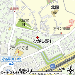 茨城県守谷市ひがし野1丁目20-16周辺の地図