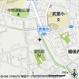 埼玉県春日部市武里中野74-1周辺の地図