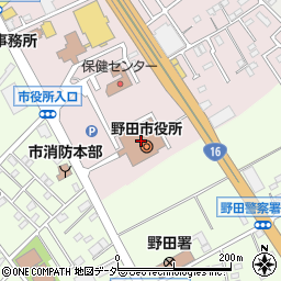 野田市役所　企画財政部課税課周辺の地図