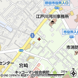 千葉県野田市宮崎124周辺の地図
