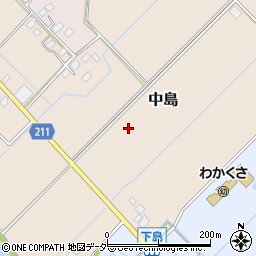 茨城県つくばみらい市中島周辺の地図