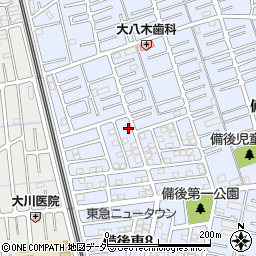 埼玉県春日部市備後東8丁目周辺の地図