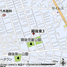 埼玉県春日部市備後東周辺の地図