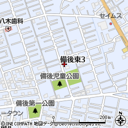 埼玉県春日部市備後東周辺の地図