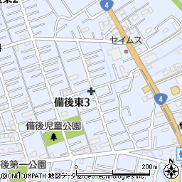 埼玉県春日部市備後東3丁目周辺の地図
