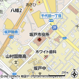 坂戸市役所　福祉総務課周辺の地図