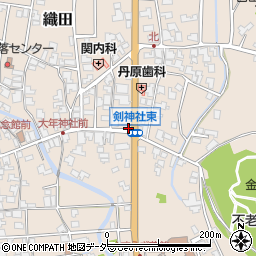 織田バスターミナル周辺の地図