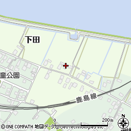 茨城県潮来市下田周辺の地図