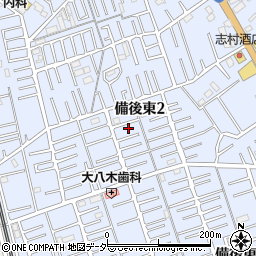 埼玉県春日部市備後東2丁目周辺の地図