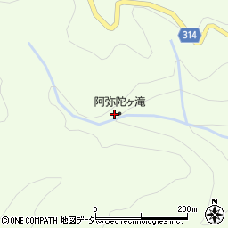 阿弥陀ヶ滝周辺の地図