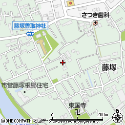 埼玉県春日部市藤塚436周辺の地図