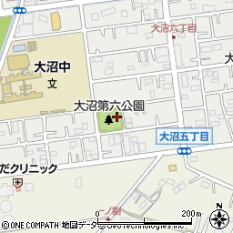 埼玉県春日部市大沼6丁目周辺の地図
