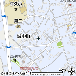 茨城県牛久市牛久町周辺の地図