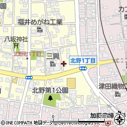 セブンイレブン鯖江北野町１丁目店周辺の地図