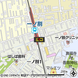 東武鉄道株式会社　一ノ割駅周辺の地図