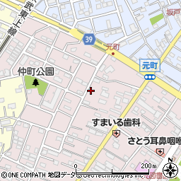 埼玉県坂戸市仲町周辺の地図