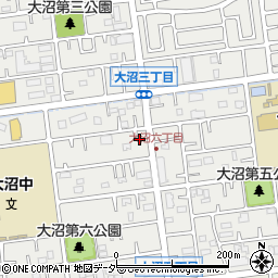 埼玉県春日部市大沼6丁目25周辺の地図