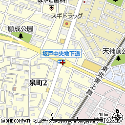 坂戸中央地下道周辺の地図