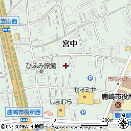 茨城県鹿嶋市宮中周辺の地図
