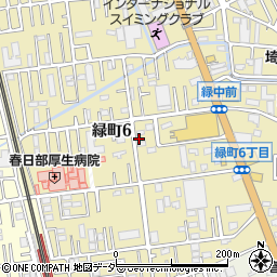 埼玉県春日部市緑町6丁目周辺の地図