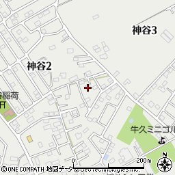 茨城県牛久市神谷周辺の地図
