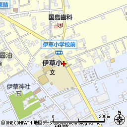 伊草小学校前周辺の地図