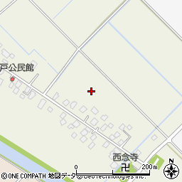 茨城県つくばみらい市新戸周辺の地図
