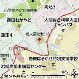 蓮田市役所　老人福祉センター周辺の地図