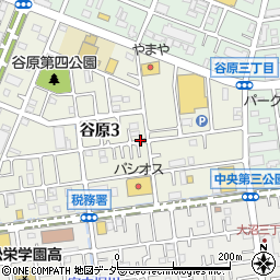 埼玉県春日部市谷原3丁目周辺の地図