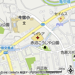 ベイシアスーパーマーケット鳩山店周辺の地図