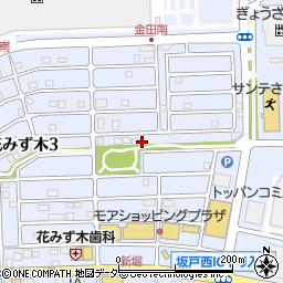 埼玉県坂戸市にっさい花みず木周辺の地図