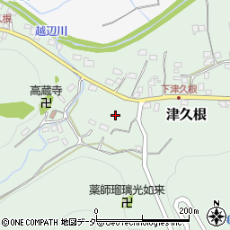 埼玉県入間郡越生町津久根周辺の地図