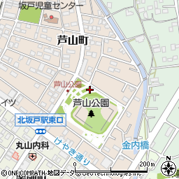芦山公園トイレ周辺の地図