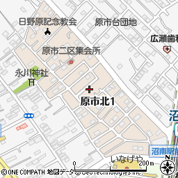 埼玉県上尾市原市北周辺の地図