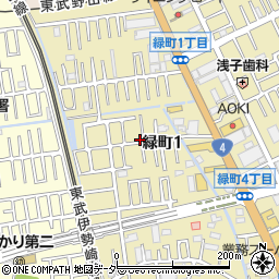 埼玉県春日部市緑町1丁目周辺の地図