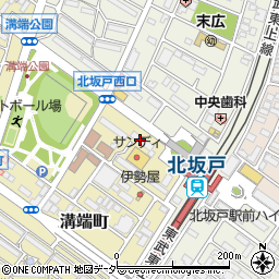 軽トラック市　北坂戸駅西口広場周辺の地図