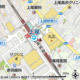 上尾市図書館　上尾駅前分館周辺の地図